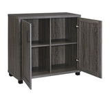 Country Rustic Wooden 2-door Accent Cabinet Weathered Grey