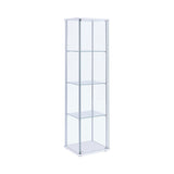 Contemporary Rectangular 4-shelf Curio Cabinet and Clear