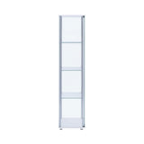 Contemporary Rectangular 4-shelf Curio Cabinet and Clear