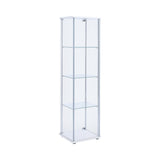 Contemporary Rectangular 4-shelf Curio Cabinet and Clear