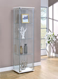 Contemporary Rectangular 4-shelf Curio Cabinet and Clear