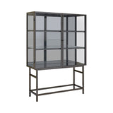 Contemporary 2-door Curio Cabinet Brushed Black Nickel