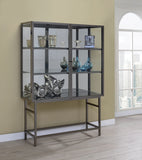 Contemporary 2-door Curio Cabinet Brushed Black Nickel