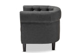 Baxton Studio Bisset Classic and Traditional Gray Fabric Upholstered Chesterfield Chair