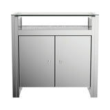 Contemporary 2-door Accent Cabinet Clear Mirror and Silver