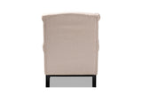 Baxton Studio Charrette Transitional Beige Fabric Upholstered Button Tufted Armchair