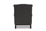 Baxton Studio Charrette Transitional Gray Fabric Upholstered Button Tufted Armchair