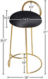 Ring Velvet / Engineered Wood / Iron / Foam Contemporary Black Velvet Counter Stool - 18" W x 18" D x 31" H