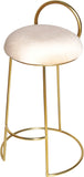 Ring Velvet / Engineered Wood / Iron / Foam Contemporary Cream Velvet Counter Stool - 18" W x 18" D x 31" H