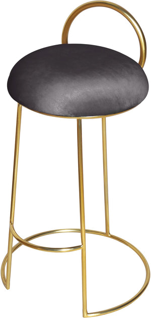 Ring Velvet / Engineered Wood / Iron / Foam Contemporary Grey Velvet Counter Stool - 18" W x 18" D x 31" H