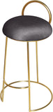 Ring Velvet / Engineered Wood / Iron / Foam Contemporary Grey Velvet Counter Stool - 18" W x 18" D x 31" H