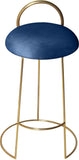 Ring Velvet / Engineered Wood / Iron / Foam Contemporary Navy Velvet Counter Stool - 18" W x 18" D x 31" H