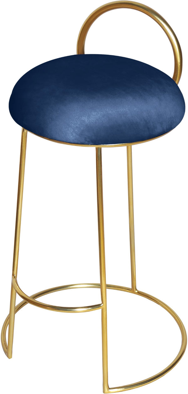 Ring Velvet / Engineered Wood / Iron / Foam Contemporary Navy Velvet Counter Stool - 18" W x 18" D x 31" H