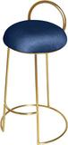 Ring Velvet / Engineered Wood / Iron / Foam Contemporary Navy Velvet Counter Stool - 18" W x 18" D x 31" H