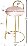 Ring Velvet / Engineered Wood / Iron / Foam Contemporary Pink Velvet Counter Stool - 18" W x 18" D x 31" H