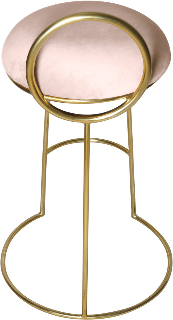 Ring Velvet / Engineered Wood / Iron / Foam Contemporary Pink Velvet Counter Stool - 18" W x 18" D x 31" H