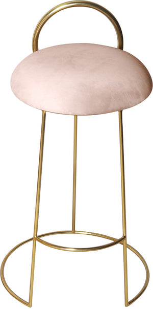Ring Velvet / Engineered Wood / Iron / Foam Contemporary Pink Velvet Counter Stool - 18" W x 18" D x 31" H