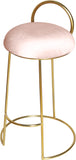 Ring Velvet / Engineered Wood / Iron / Foam Contemporary Pink Velvet Counter Stool - 18" W x 18" D x 31" H