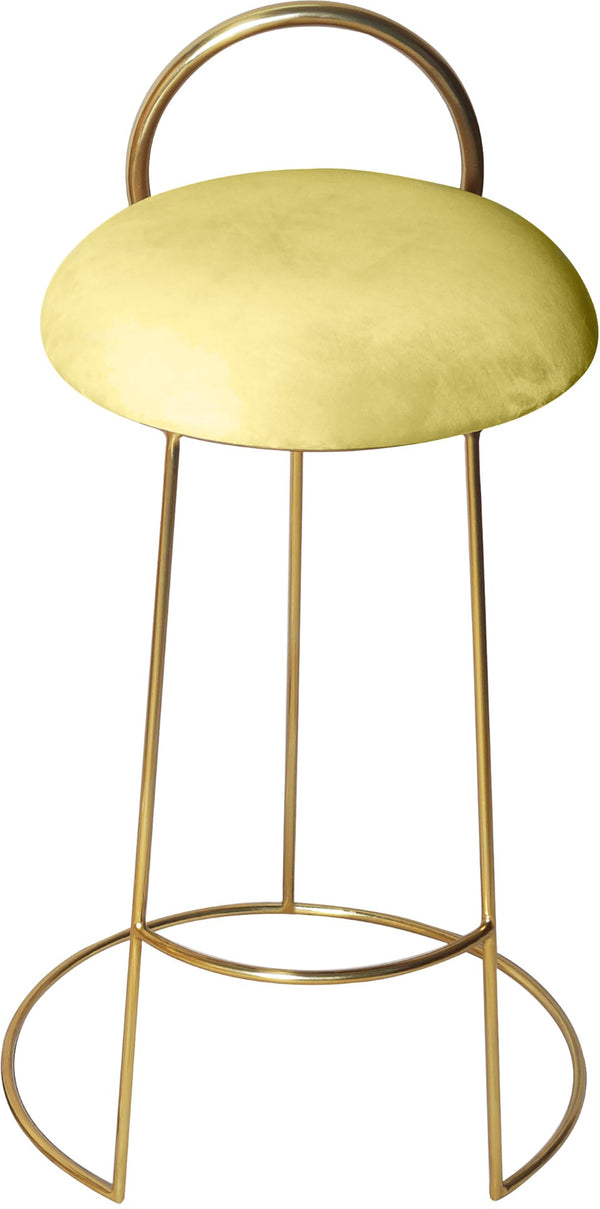 Ring Velvet / Engineered Wood / Iron / Foam Contemporary Yellow Velvet Counter Stool - 18" W x 18" D x 31" H