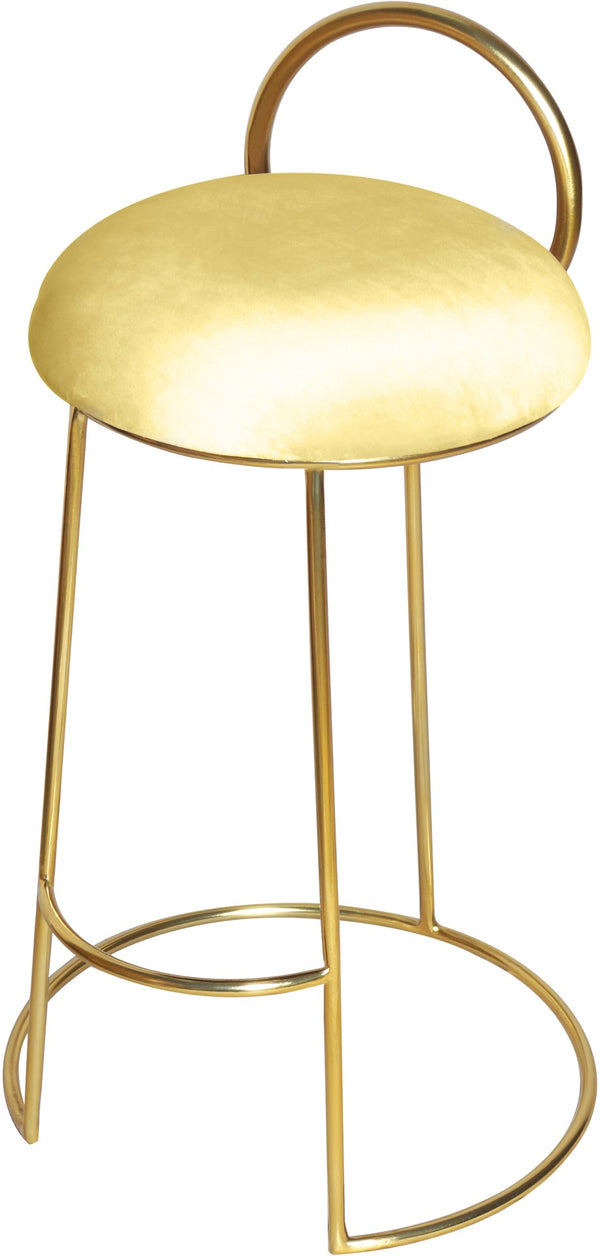 Ring Velvet / Engineered Wood / Iron / Foam Contemporary Yellow Velvet Counter Stool - 18" W x 18" D x 31" H