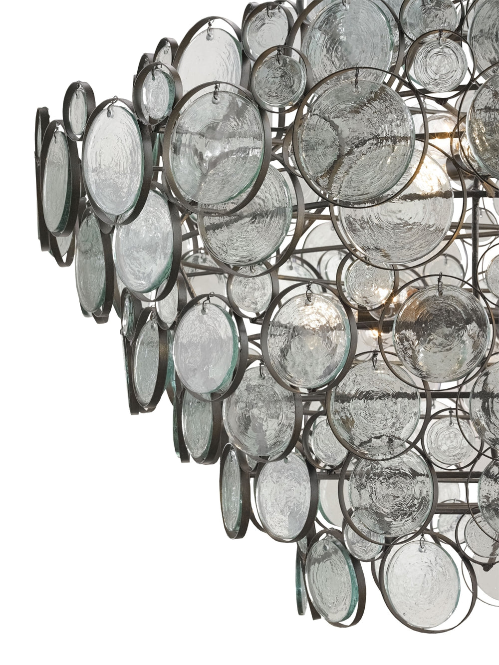 Galahad Chandelier - Stunning 12-Light Bronze Fixture with Recycled Glass for Elegant Interiors