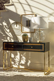 Contemporary 2-drawer Console Table Black and Gold