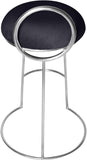 Ring Velvet / Engineered Wood / Iron / Foam Contemporary Black Velvet Counter Stool - 18" W x 18" D x 31" H