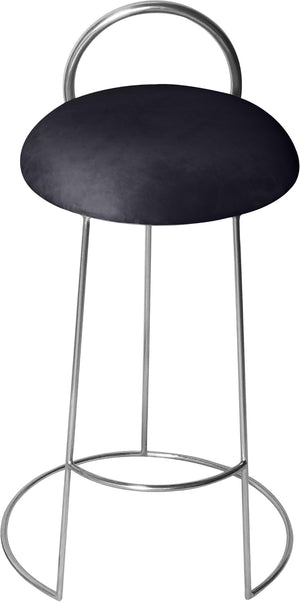 Ring Velvet / Engineered Wood / Iron / Foam Contemporary Black Velvet Counter Stool - 18" W x 18" D x 31" H