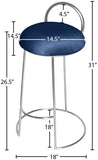 Ring Velvet / Engineered Wood / Iron / Foam Contemporary Navy Velvet Counter Stool - 18" W x 18" D x 31" H