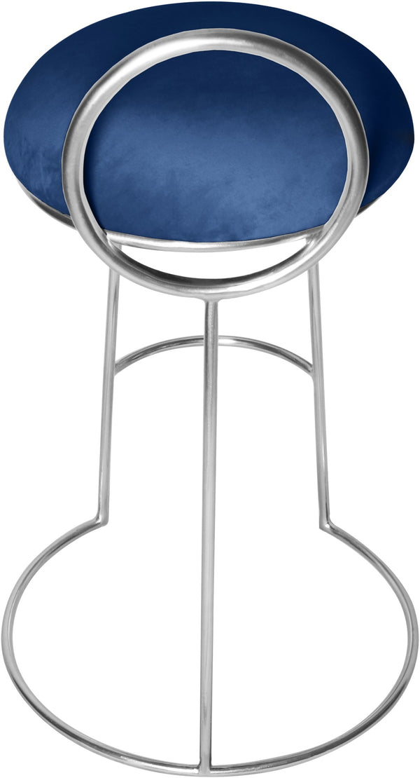 Ring Velvet / Engineered Wood / Iron / Foam Contemporary Navy Velvet Counter Stool - 18" W x 18" D x 31" H