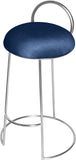 Ring Velvet / Engineered Wood / Iron / Foam Contemporary Navy Velvet Counter Stool - 18" W x 18" D x 31" H