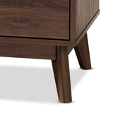 Baxton Studio Lena Mid-Century Modern Walnut Brown Finished 3-Drawer Wood Chest