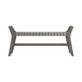 Contemporary Leatherette Woven Bench