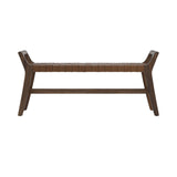 Contemporary Leatherette Woven Bench