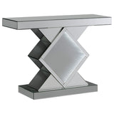 Contemporary Console Table with LED Lighting Silver