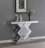 Contemporary Console Table with LED Lighting Silver