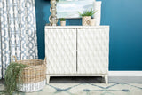 Casual Accent Cabinet with Carved Door Antique White