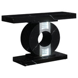 Contemporary Geometric Console Table with LED Lighting Black