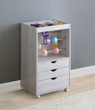 Casual 3-drawer Storage Cabinet with Caters White Oak