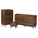 Lena Mid-Century Modern Walnut Brown Finished Wood 3-Piece Storage Set