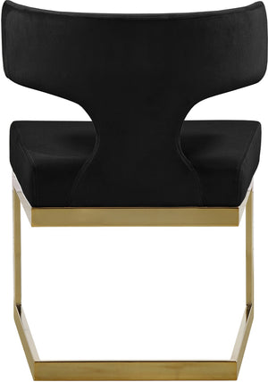 Alexandra Velvet / Engineered Wood / Metal / Foam Contemporary Black Velvet Dining Chair - 22" W x 22" D x 29" H