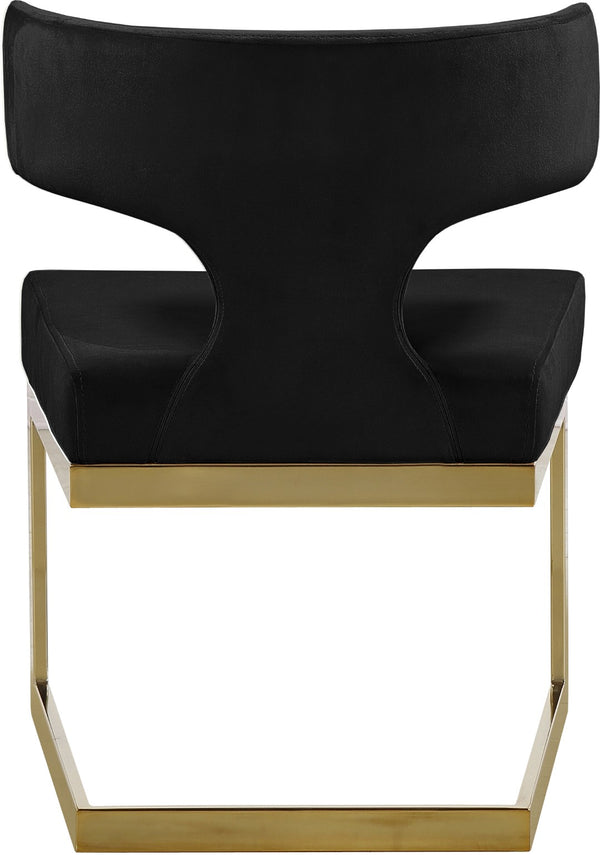 Alexandra Velvet / Engineered Wood / Metal / Foam Contemporary Black Velvet Dining Chair - 22" W x 22" D x 29" H