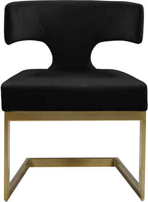 Alexandra Velvet / Engineered Wood / Metal / Foam Contemporary Black Velvet Dining Chair - 22" W x 22" D x 29" H