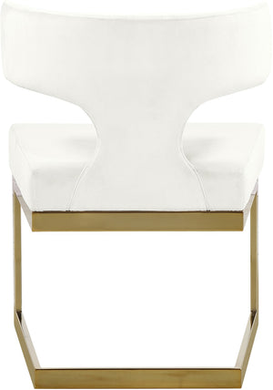 Alexandra Velvet / Engineered Wood / Metal / Foam Contemporary Cream Velvet Dining Chair - 22" W x 22" D x 29" H