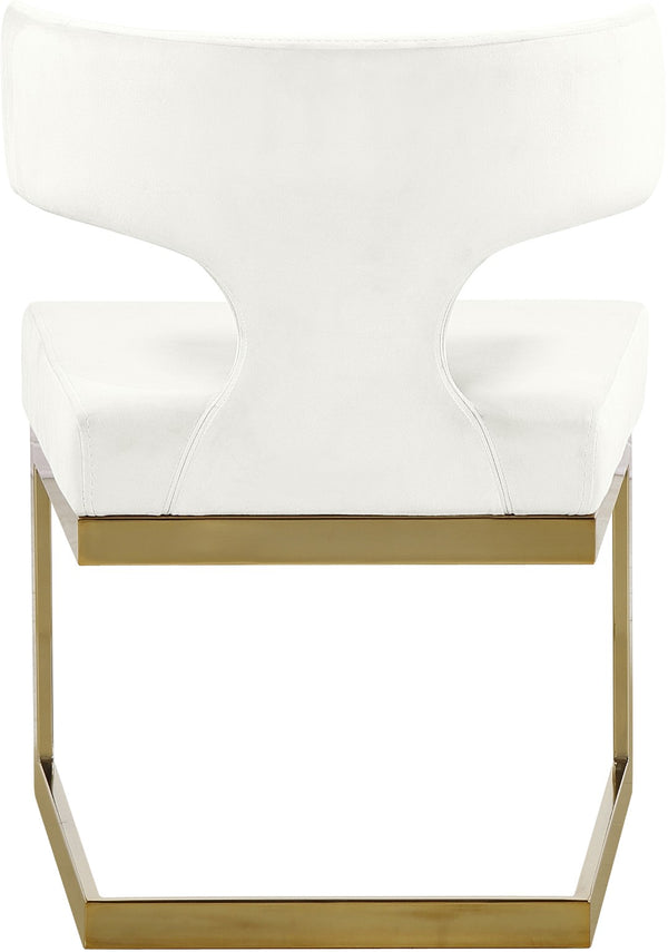 Alexandra Velvet / Engineered Wood / Metal / Foam Contemporary Cream Velvet Dining Chair - 22" W x 22" D x 29" H