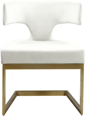 Alexandra Velvet / Engineered Wood / Metal / Foam Contemporary Cream Velvet Dining Chair - 22" W x 22" D x 29" H