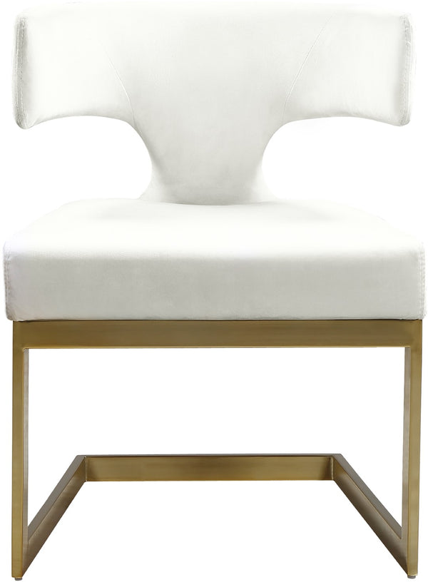 Alexandra Velvet / Engineered Wood / Metal / Foam Contemporary Cream Velvet Dining Chair - 22" W x 22" D x 29" H