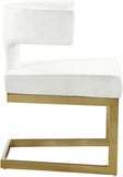 Alexandra Velvet / Engineered Wood / Metal / Foam Contemporary Cream Velvet Dining Chair - 22" W x 22" D x 29" H