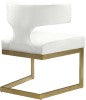 Alexandra Velvet / Engineered Wood / Metal / Foam Contemporary Cream Velvet Dining Chair - 22" W x 22" D x 29" H