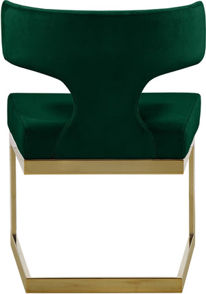 Alexandra Velvet / Engineered Wood / Metal / Foam Contemporary Green Velvet Dining Chair - 22" W x 22" D x 29" H